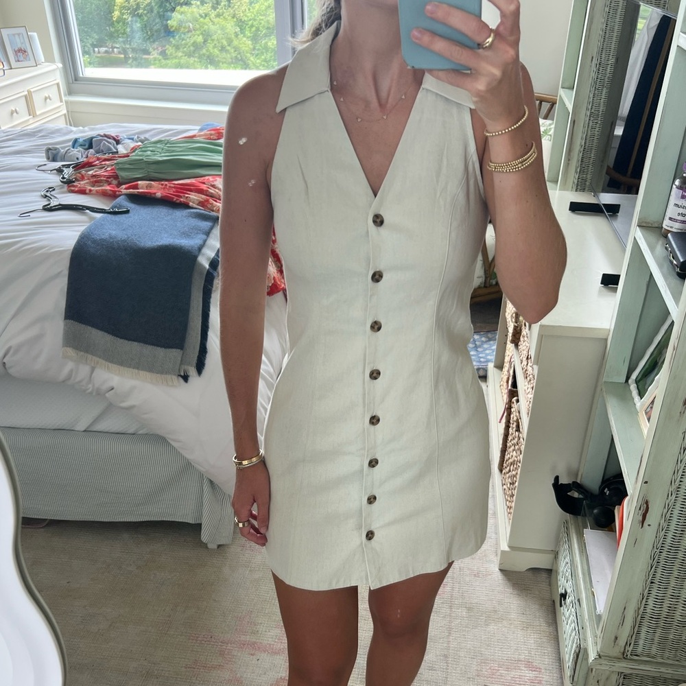 Mango button up mini dress